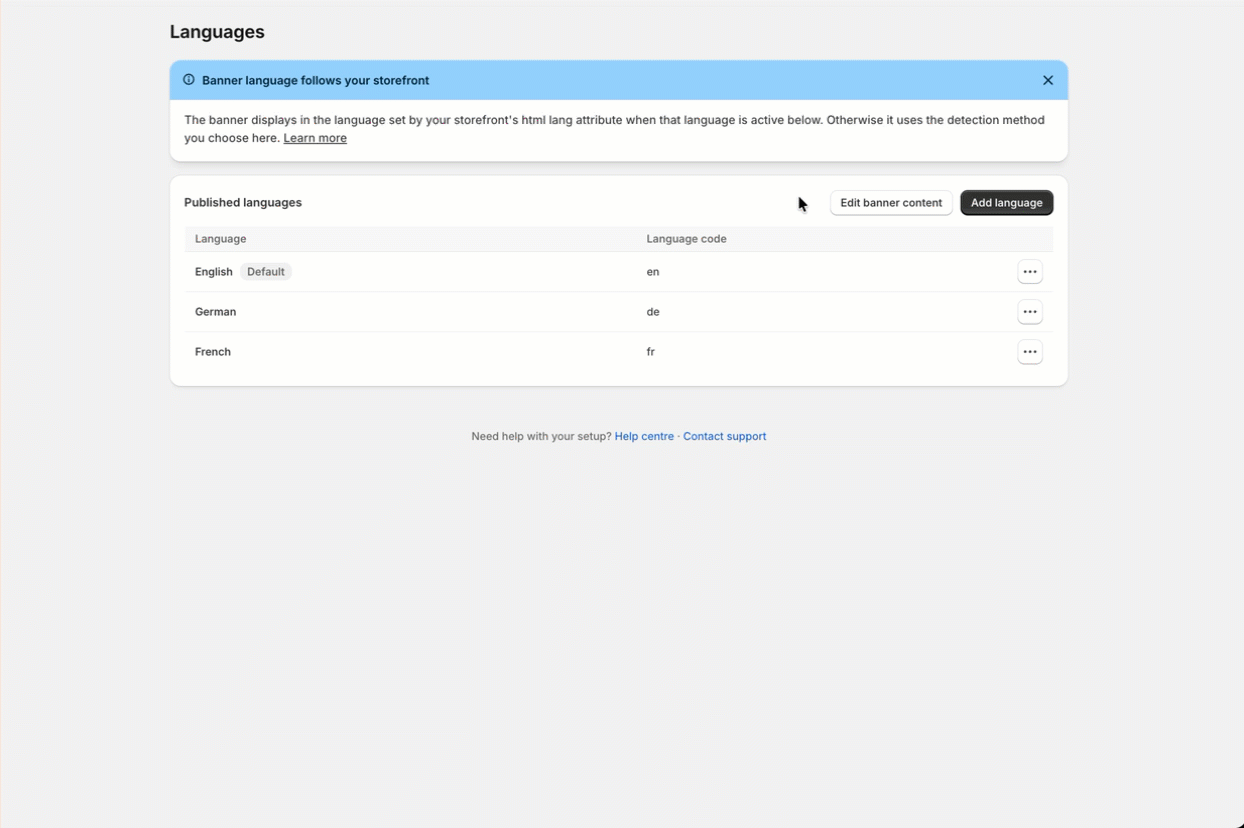 languages page