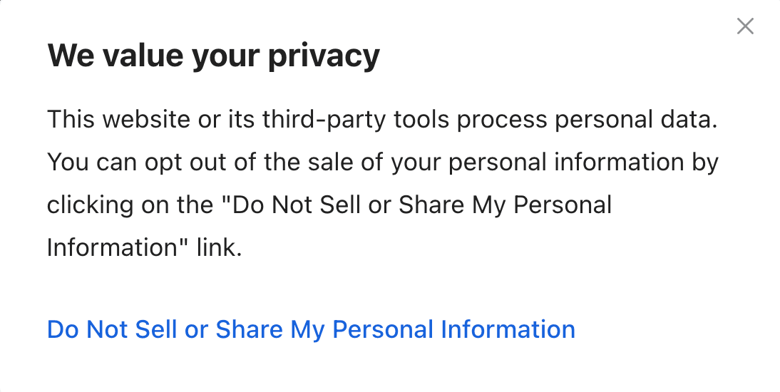 CCPA compliant ‘Do not sell’ opt-out notice from CookieYes .