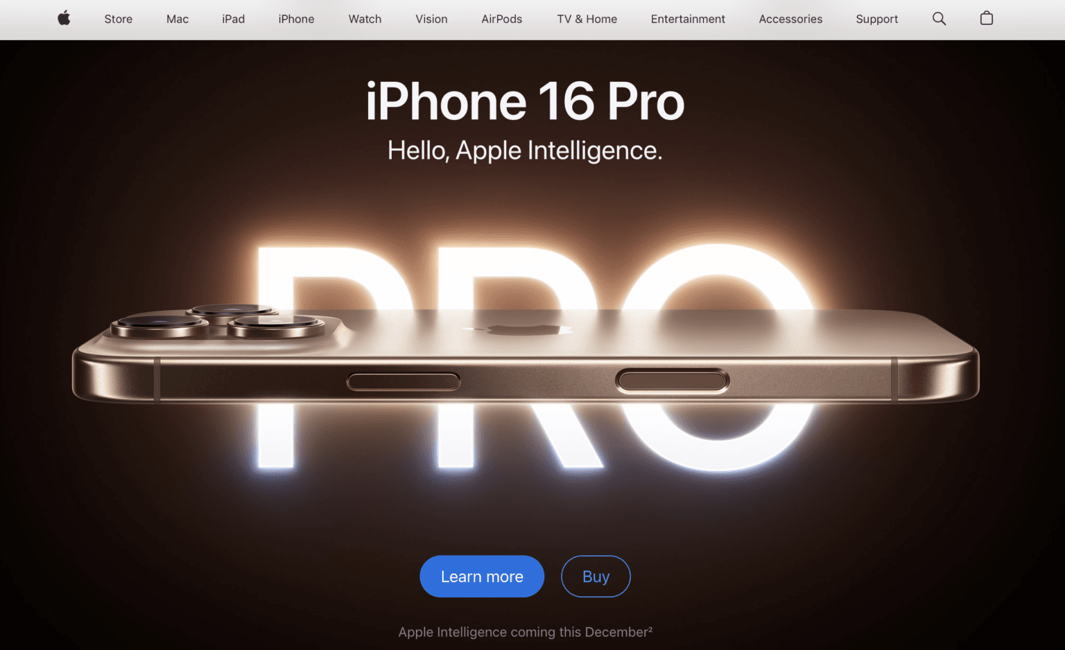Apple promotion in website