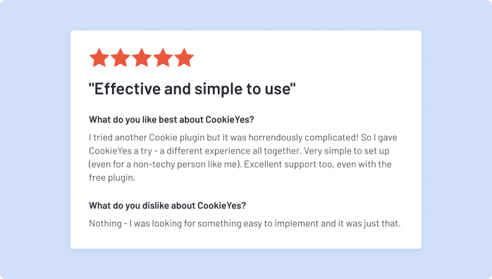 CookieYes G2 review 