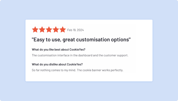 CookieYes G2 review 