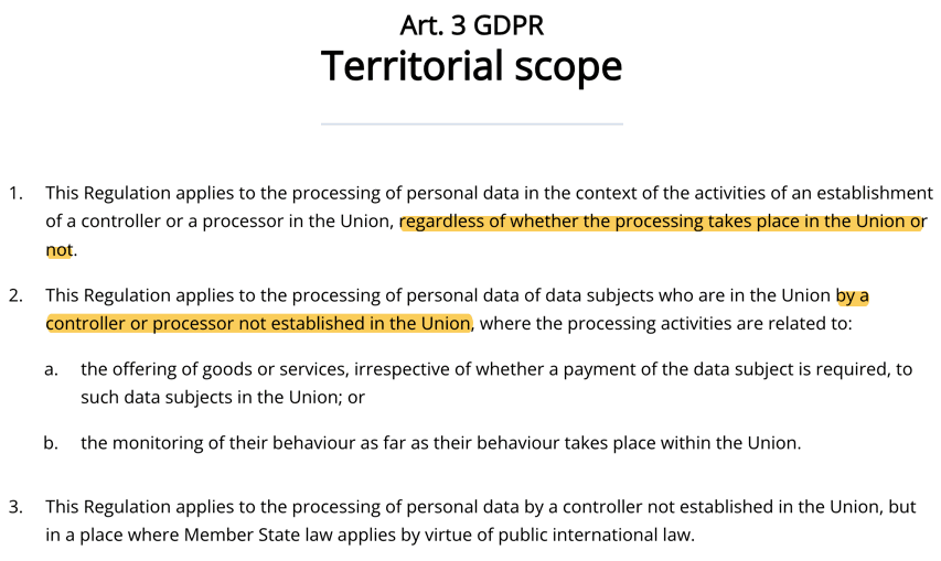 GDPR territorial scope