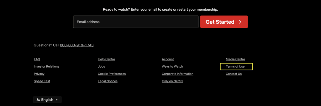 netflix terms