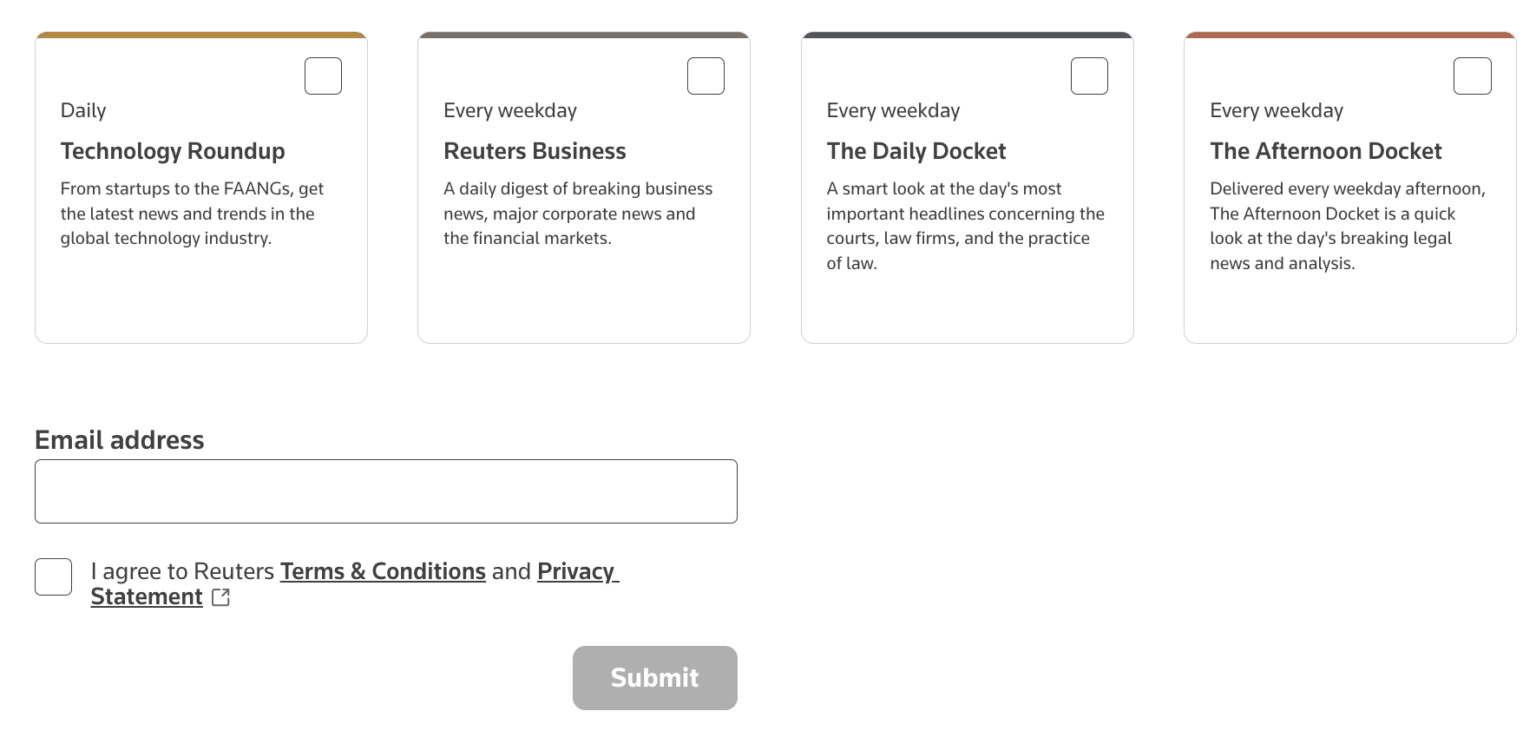 Newsletter signup
