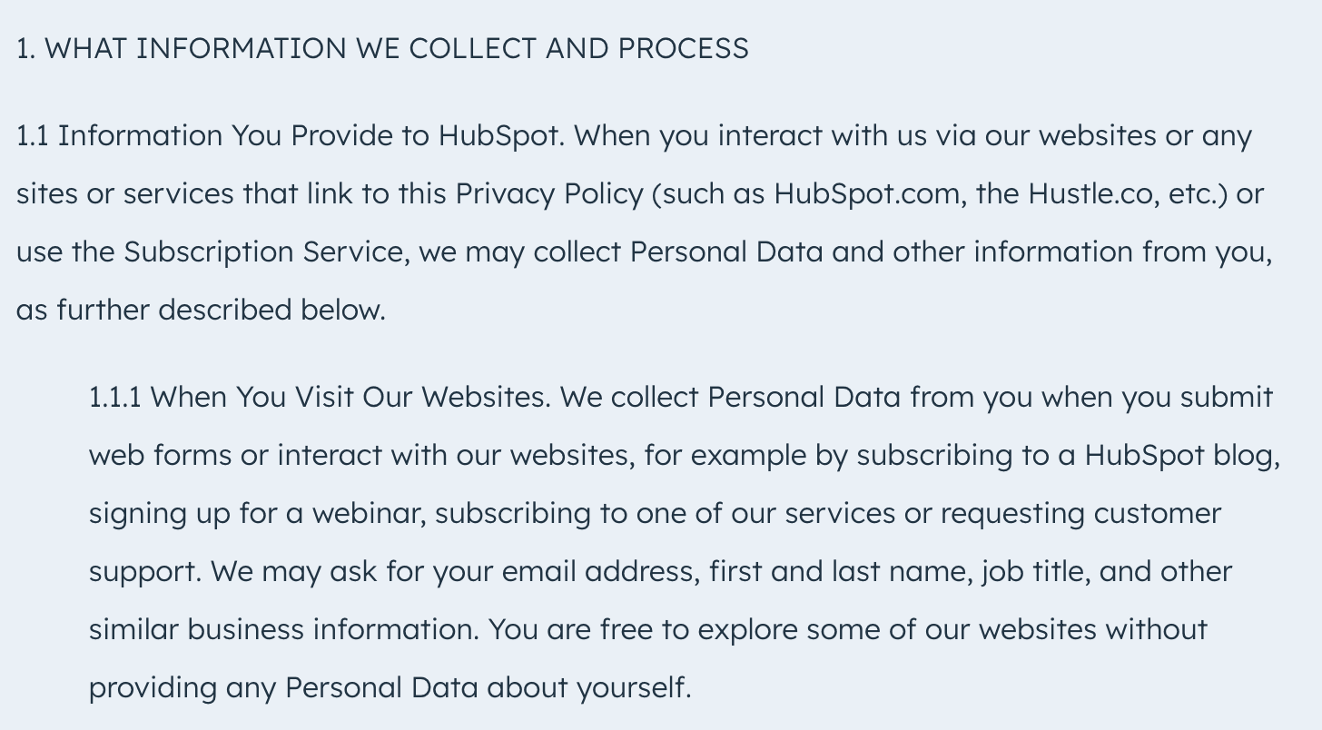 data collected
