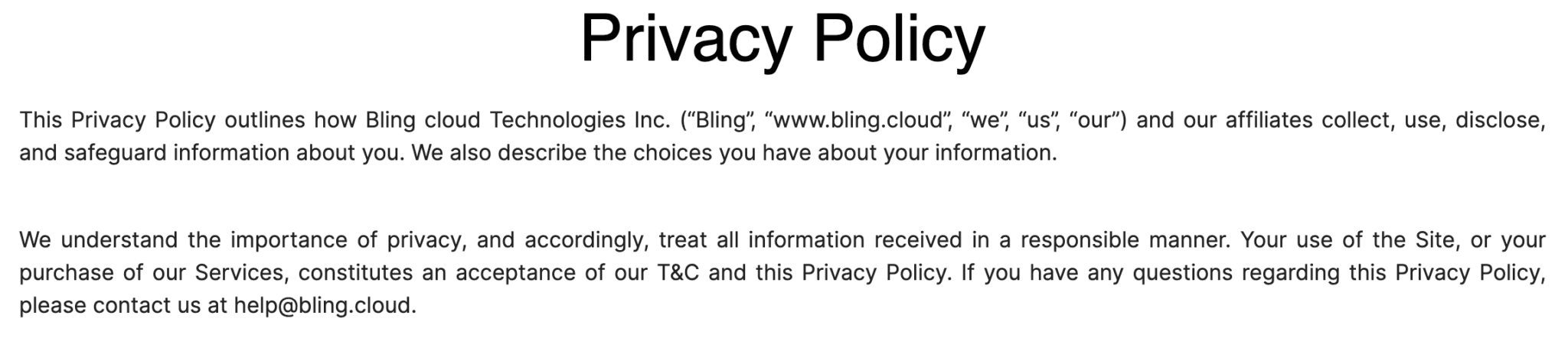 privacy policy short introduction example