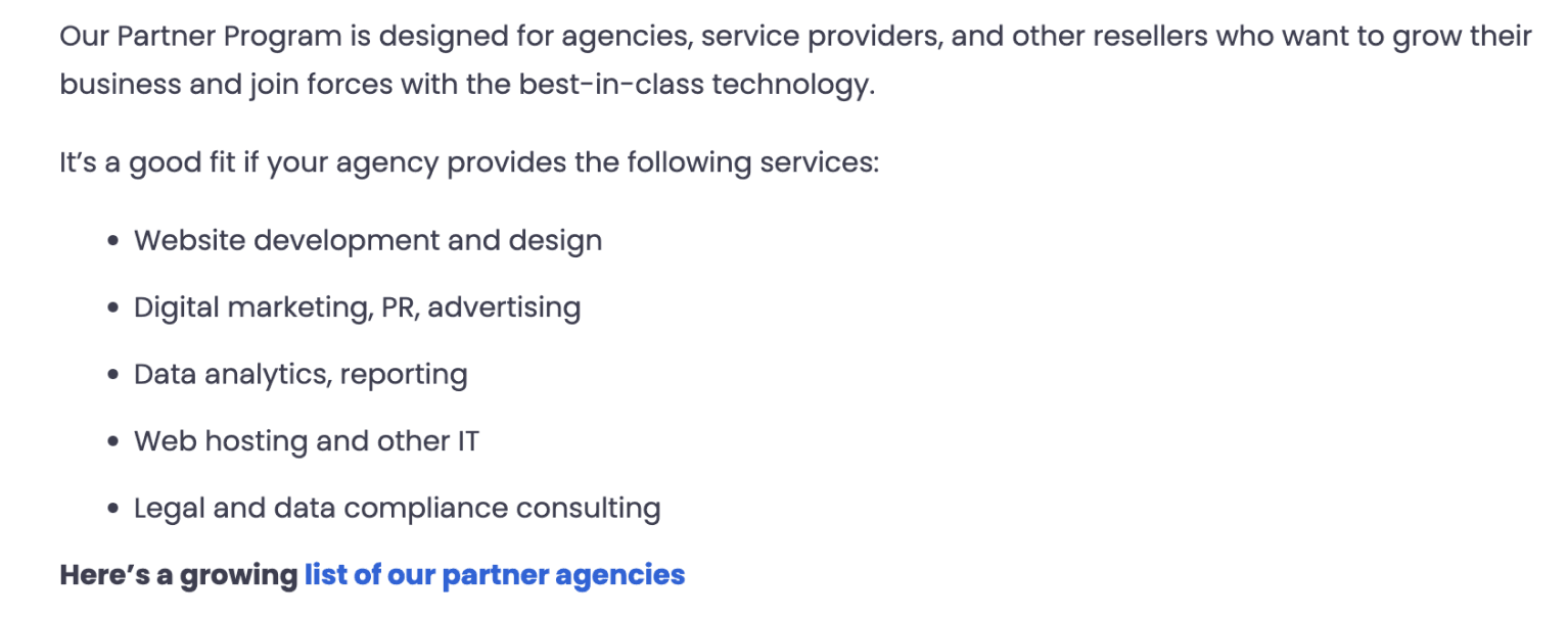 Clear and descriptive links used in CookieYes’ landing page