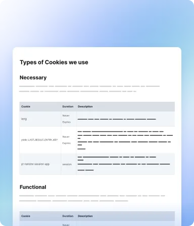 Función: declaración de cookies