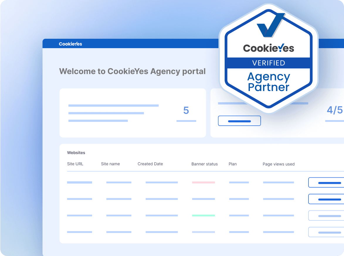 CookieYes Agency Portal Interface