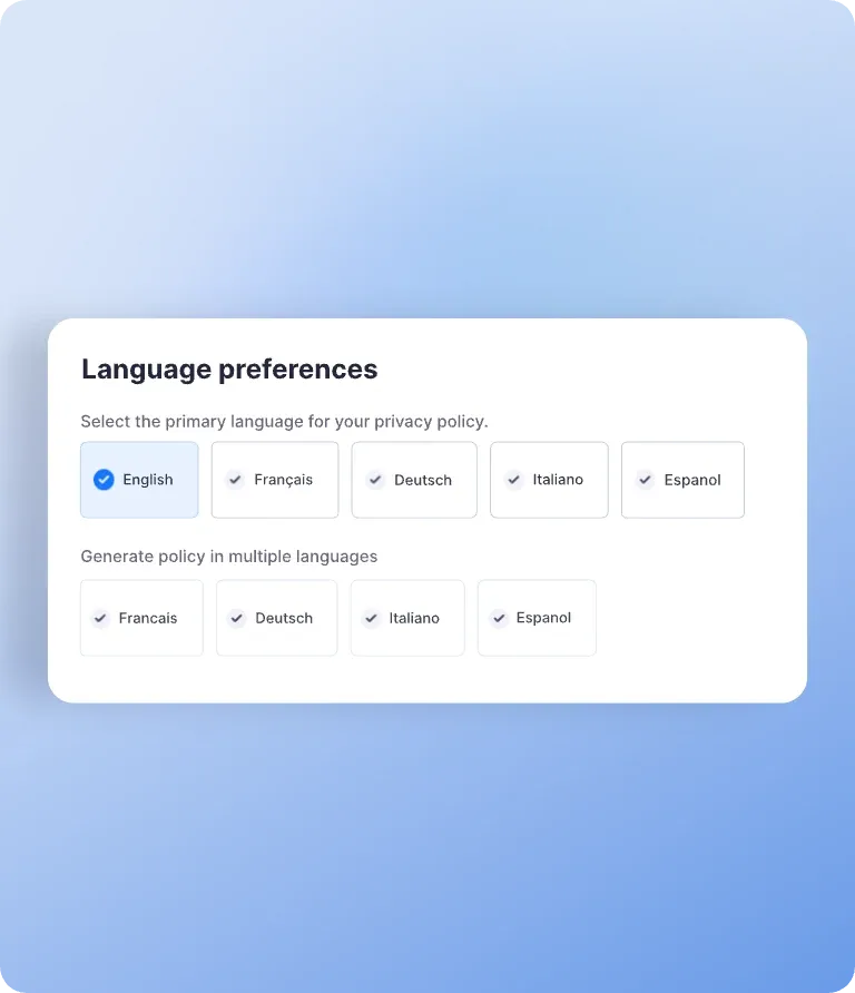 Funzionalità: informativa sulla privacy multilingue