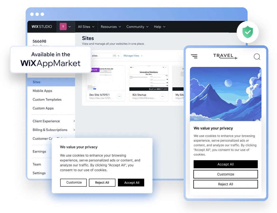 CookieYes Wix Cookie Consent App