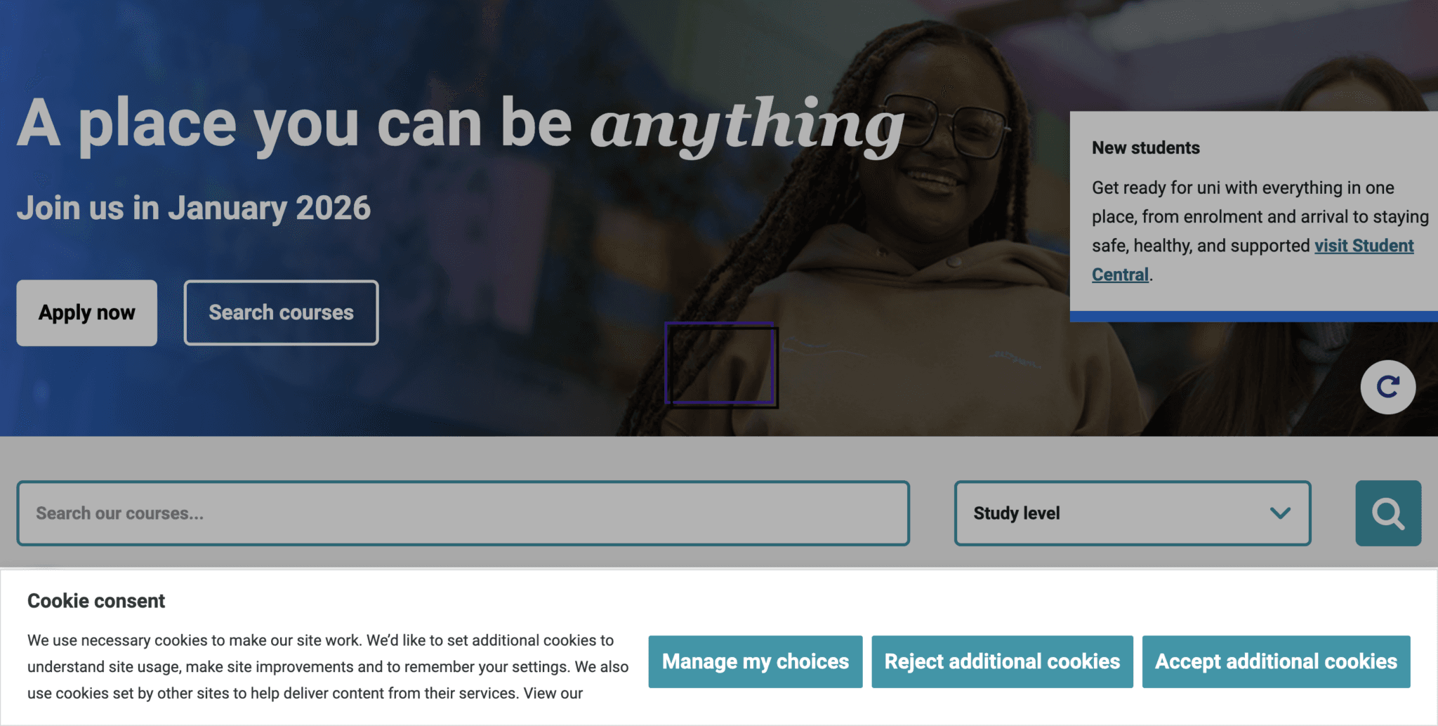 GDPR cookie banner example