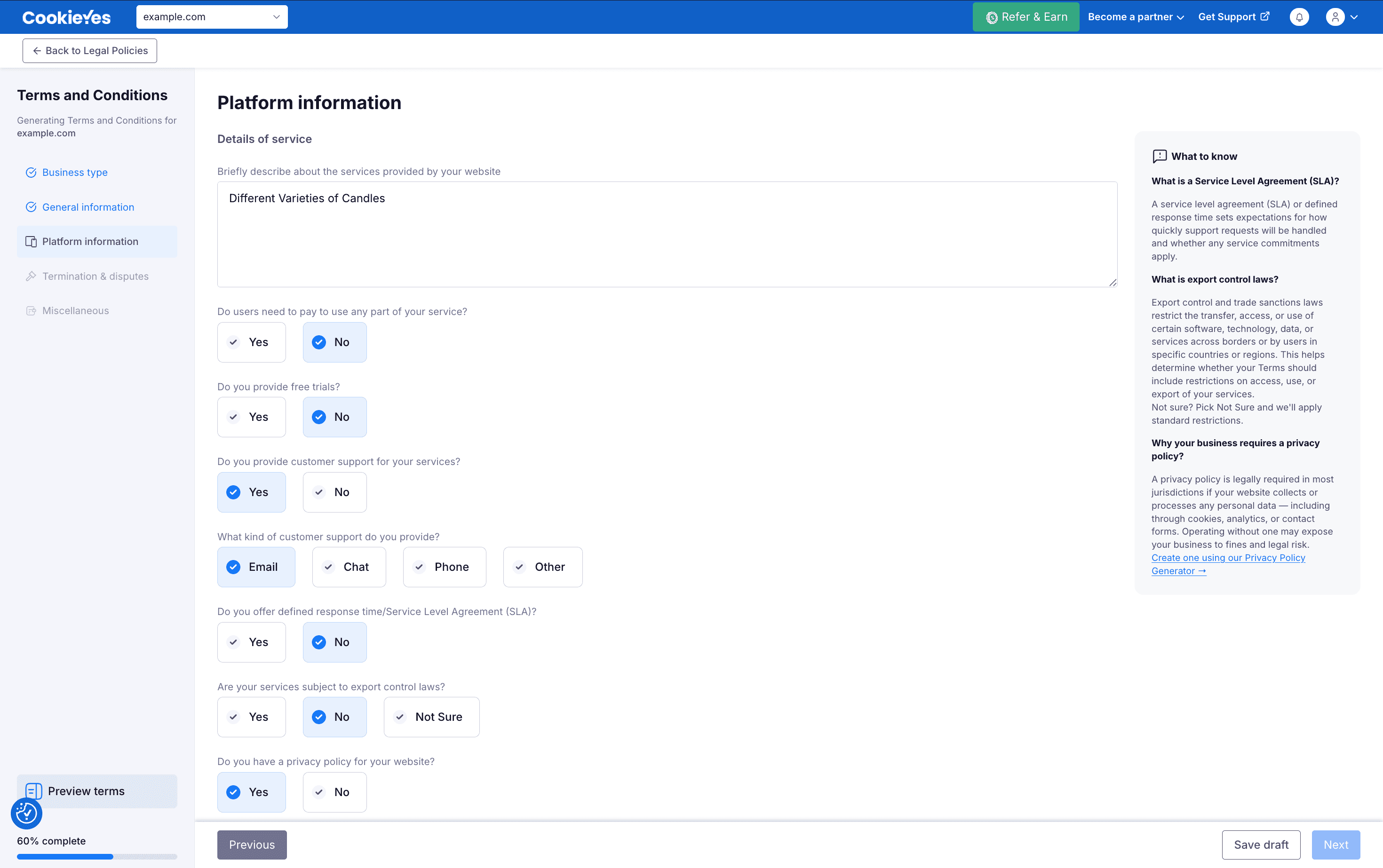 platform information tnc