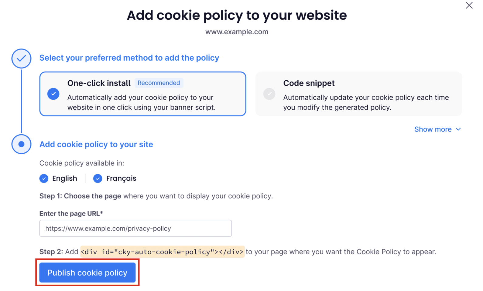 publish cookie policy